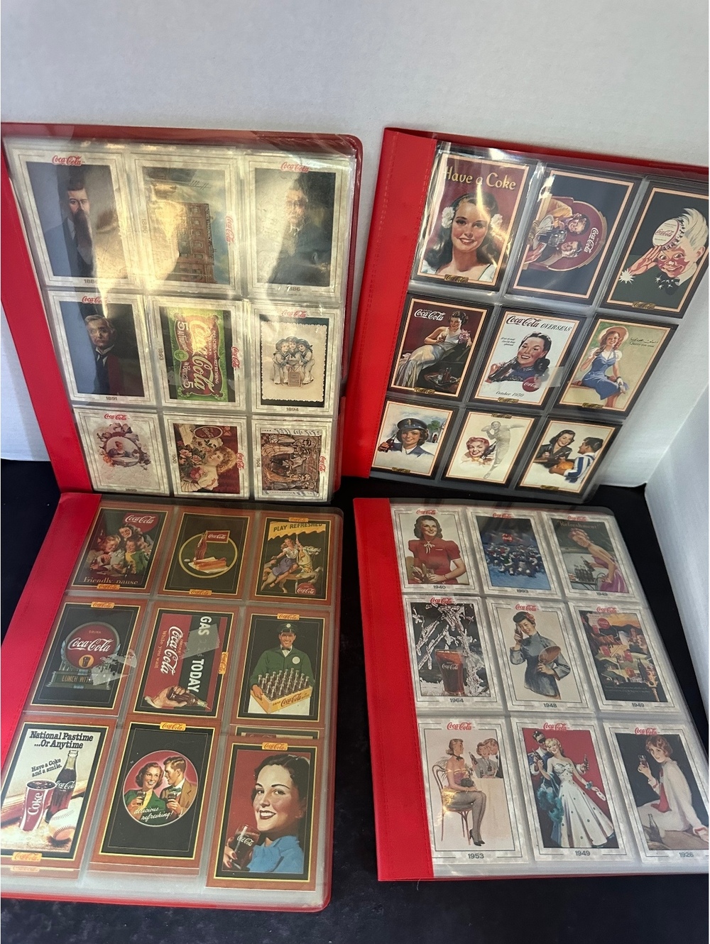 353 Coca-Cola Collect-A-Card Trading Cards 4 Albums 1993-95 Vintage Collection